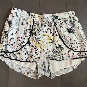 Anthropologie floral off white shorts